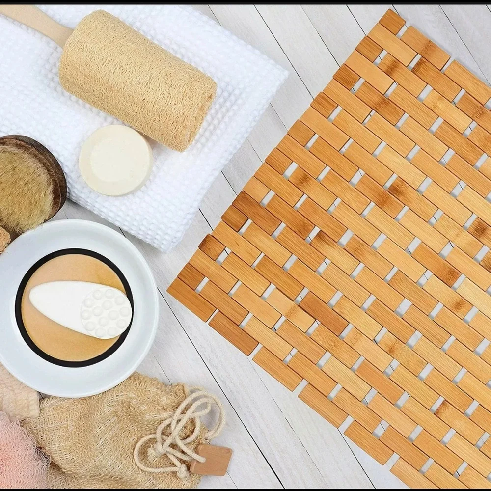 Home solutions Bamboo Bath Mat, Bath Mat, Bamboo Shower Mat, Bamboo Floor Mat